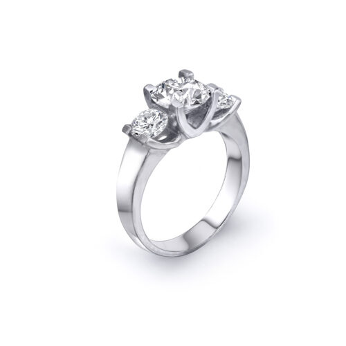 Three-stoned Diamond Ring Anniversary Band - Image 3