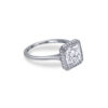 Cushion Cut Single Halo Engagement Ring - Image 2