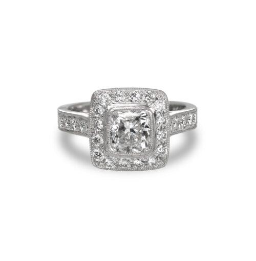 Princess Cut Halo Designed Diamond Ring